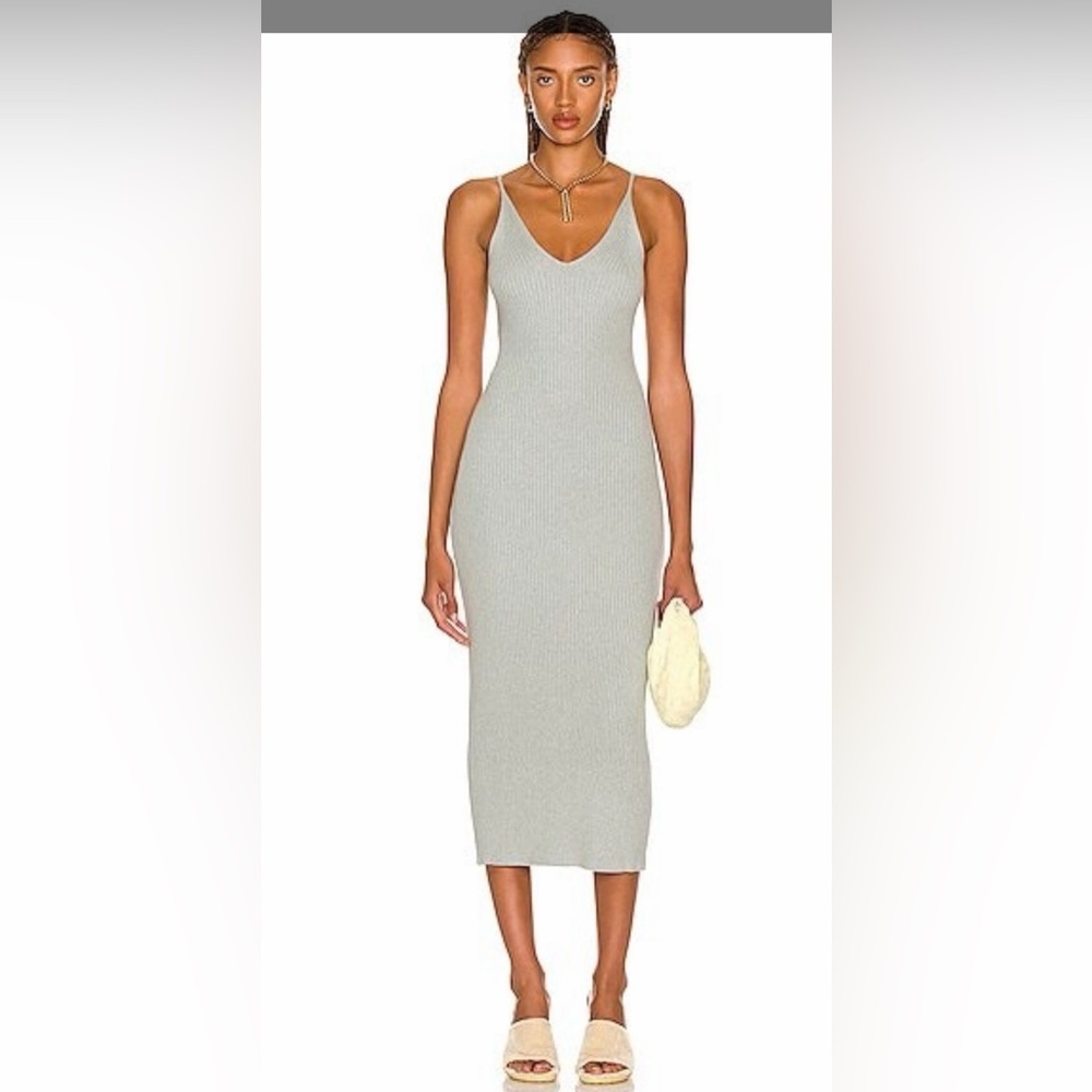 SABLYN Allison Dress In Slate Grey Ribbed Sleeveless Dress‎ Sz Medium